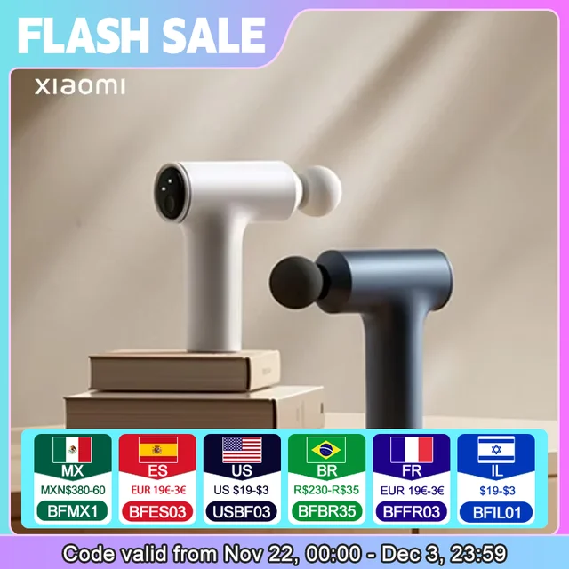 XIAOMI Mijia Mini Fascia Gun 2 Portable Muscle Massage Gun 18kg Thrust Brushless Silent Motor 3 Massage Heads Relax the Body