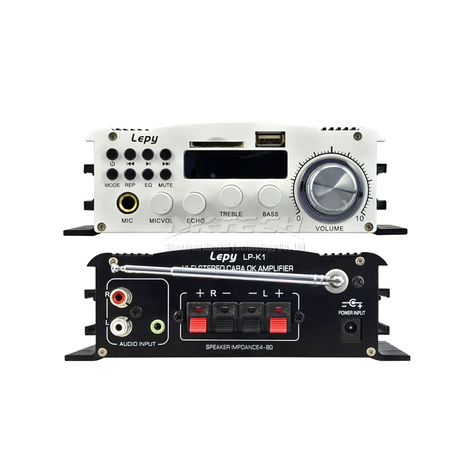 Фото Автомобильный усилитель мощности Lepy, 2 канала, 20 Вт, RMS, MMC/USB/MP3/DVD/CD, SD-карта, Hi-Fi, стерео аудио, караоке, динамик, FM-радио, LP-K1 №5
