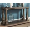 Vintage Console Table Elm Wood Weathered Finish Entryway Furniture Easy Assembly Living Room Accent Piece 5