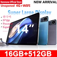 Nenmone Mpad15 Super Large Screen Real 14 inch Tablet Android 14 Dual 4G Phone Call 16GB+512GB Tablets 14" 5G WiFi FM 12000mAh 1