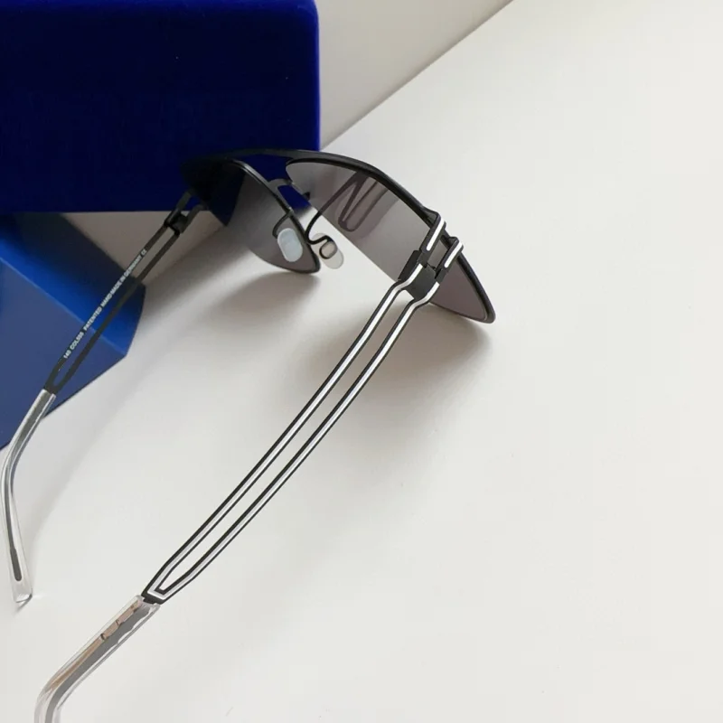 Deutschland Marke Design Schraubenlose Sonnenbrille Titan Ultraleicht Platz Mode Männer Sonnenbrille Große RIKU Gläser Auge Hohe Qualität – Detail 21