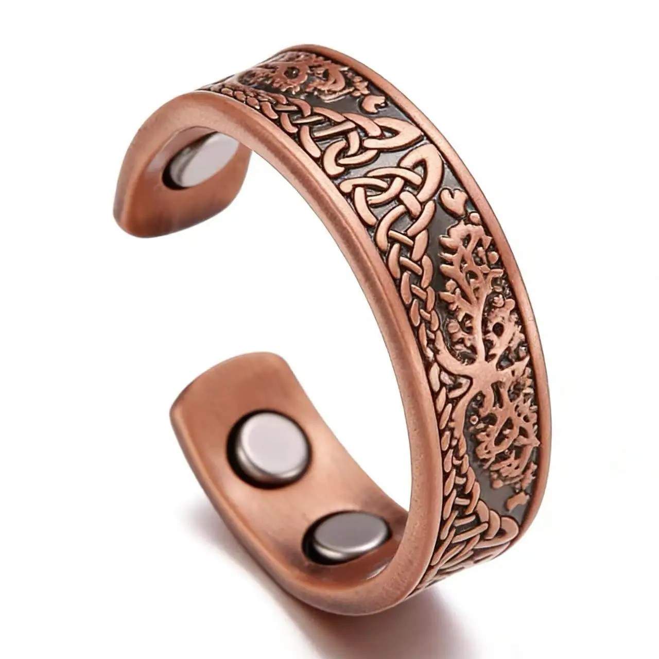 Pure Copper Magnetic Adjustable Ring - Vintage Therapeutic Anillo Magnetico Gift
