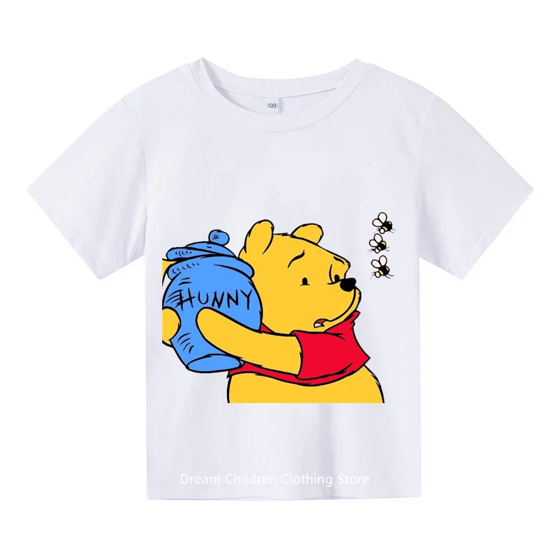 Winnie Pooh Cute Children Tuta Abbigliamento Estivo Cartoon Fashion Baby Boys T-Shirt A Maniche Corte