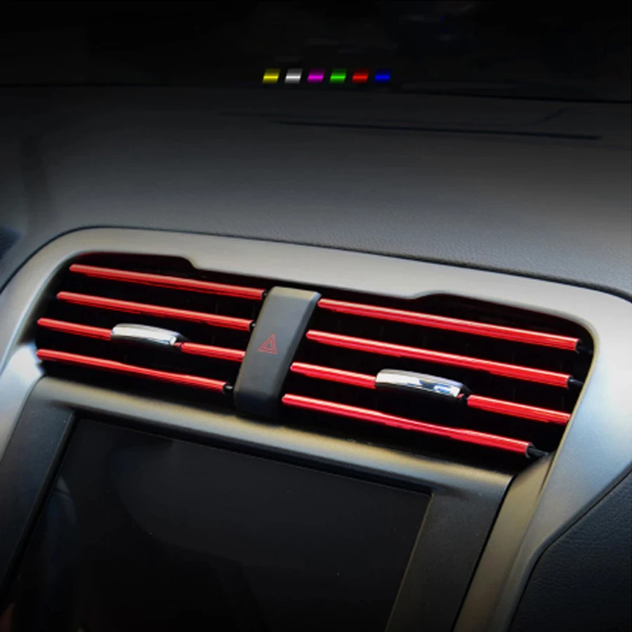 Car Accessories 10PCS 20cm Universal Car Air Conditioner Outlet Decorative U Shape Moulding Trim Strips Car Styling