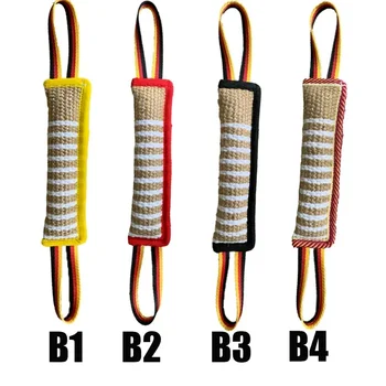 Dog Biting Pillow Tug Stick Hemp Training Chewing Durable Linen Molar Clean Teeth Interactive Toys Outdoor 2 Rope Pets Supplies 6