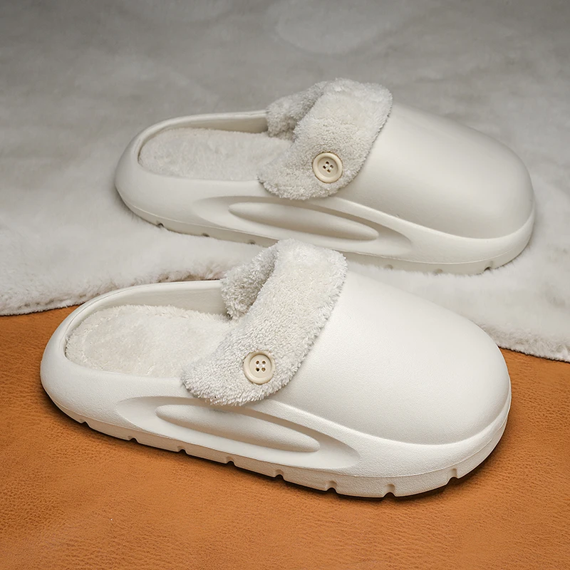 Winter Cotton Slippers Men Anti-slip Warm Indoors Solid-color Casual Men Shoes Sandals Breathable Warm Comfortable Men Shoes