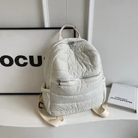 Fashion Cotton Backpack Soft Puffer Knapsack Quilted Large Capacity Nylon Solid Multi-pocket Daypack Travel Gym Bag XA30ZZ 1