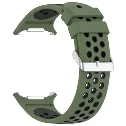 Dual-Tone Silicone Sports Strap Bracelet for Watch Ultra 47mm (Green Black)