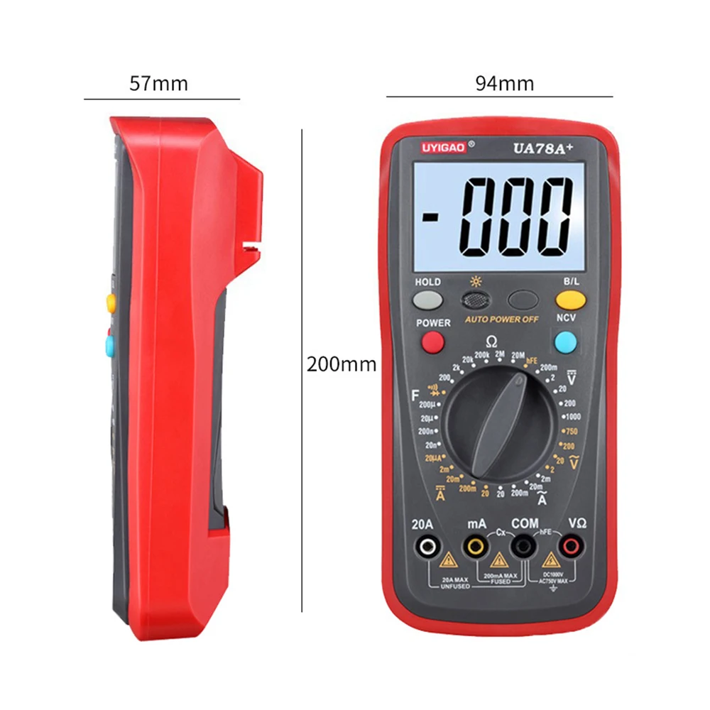 UYIGAO UA78A Plus Digital Multimeter 10A DC AC Voltage Current Resistance Capacitive Temperature Measuring Instrument Multimeter