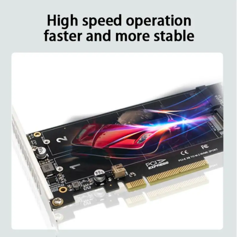 m.2 SSDx4 拡張カード PCI-E 8X/16X to m.2 Dual M.2 NVMe PCIe x8 Split Card with PCIe 4.0 Support for SSD