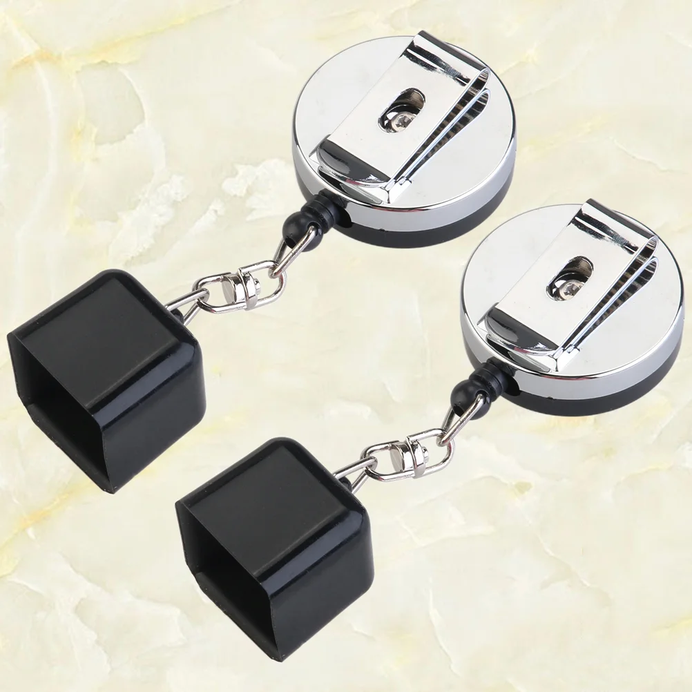 2 Pcs Durable Iron Billiard Chalk Holder Retractable Cord Easily Clip Belt Pocket Snooker Balls Entertainment Accessories