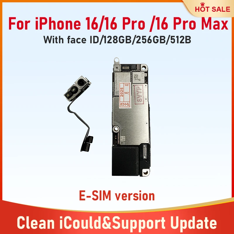 iPhone 16/16 Pro/16 Pro Max用マザーボード（Face ID付き、256GB