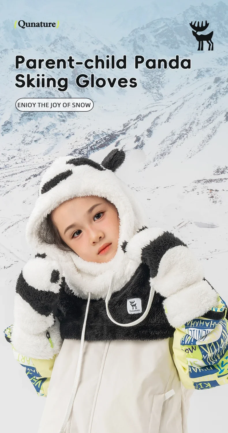 panda ski gloves design