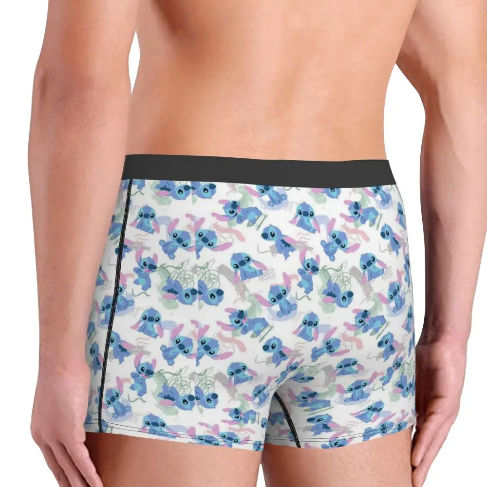 Custom Stitch Lion Cute Boxers Shorts Men's Disney Movie Briefs Underwear Fashion Underpants