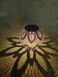 Iron Lotus Solar - Powered Waterproof Outdoor Decorative Lamp for Gardens and Courtyards (Bronzer)