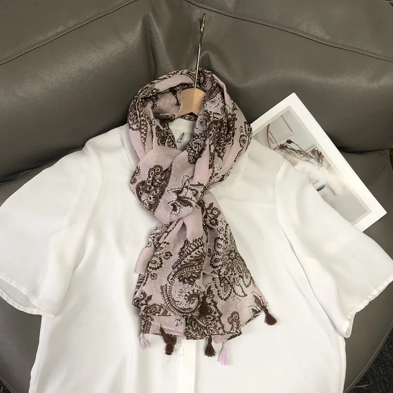 36 Designs Blumendruck Voile Quaste Viskose Schal Schal weich dünn Wrap Pashmina Stirnband Bufandas muslimischen Hijab Sjaal 180 * 90 cm – Detail 25