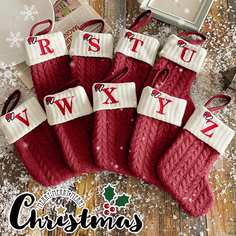 Christmas Decoration Decorative Letters Christmas Boots Stocking Gift Bag Tree Hanging Pendant New Year Deco christmas gift bags gift bags christmas stockings