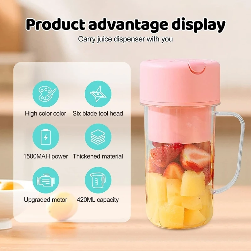 Portable Juicer Blender Multifunction Juice Maker Machine Fruit Mixers Extractors Mixer 420ML 5