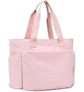 Bagelite Work Tote Bags for Women, Lightweight Gym Tote with Zipper, Quilted Nurse Bag for Travel