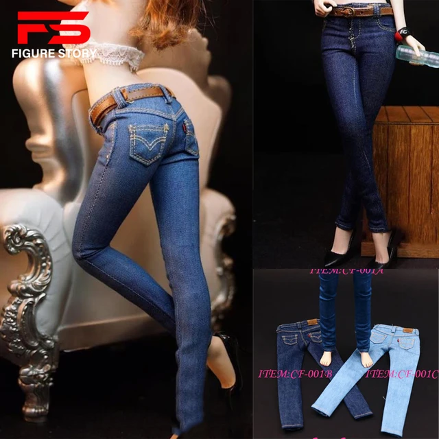 1/6 Scale Female Figure Clothes Women's skinny jeans CF001 A/B/C