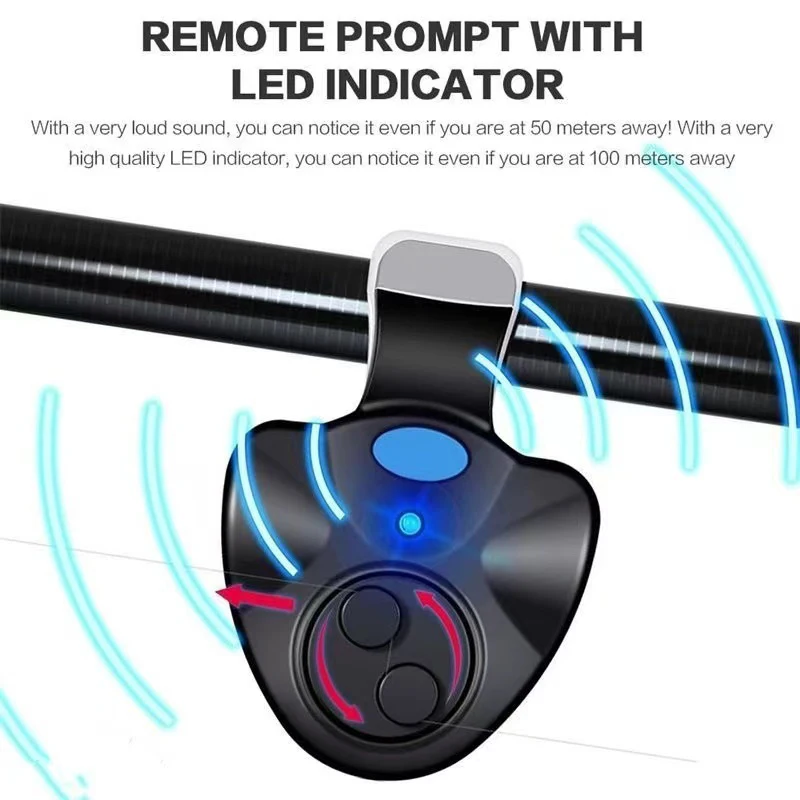 Alarme de pêche portable LED pour carpe - Indicateur de touche avec alarme sonore puissante