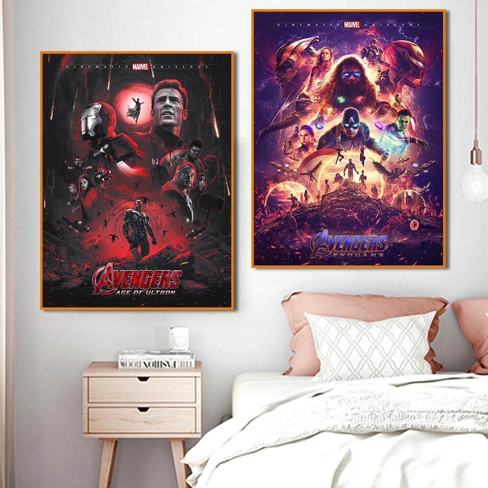 Marvel The Avengers End Game Stampa Poster Infinity War Wall Art Disney Film Dipinti Su Tela Camera Decorazioni Per La Casa Picture Gift