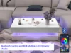 47.3IN High Glossy LED Coffee Table,Modern Center Table with 2 Storage Drawers for Living Room 3