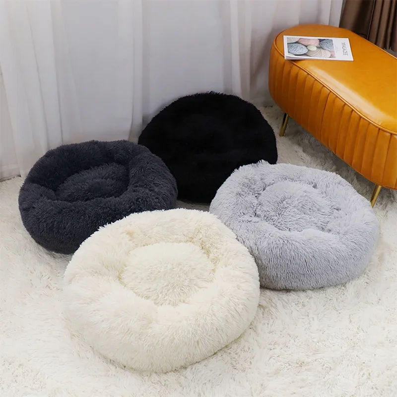 Round Pet Bed Kennel, Warm Sleeping Bag, Long Plush Dog Cushion, Puppy Mat, Portable Pets Supplies, Super Soft, Dropping Product