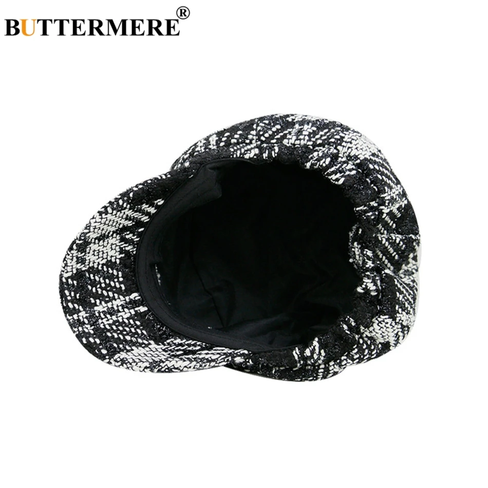 BUTTERMERE Cotton Newsboy Caps Women Spring Autumn Baker Boy Vintage Octagonal Cap Lady Hats Elastic Casual British Beret