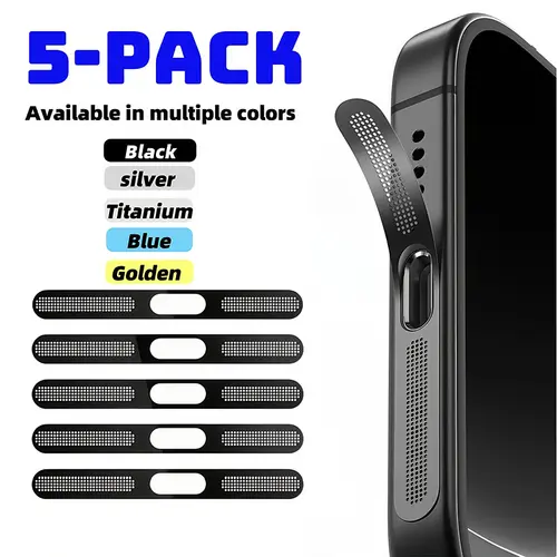 5Pcs Metal Dustproof Net Sticker For iPhone 16 Pro 15 14 13 12 Series Earpiece Speaker Hole Anti-dust Mesh Protector Compatible - Image 3