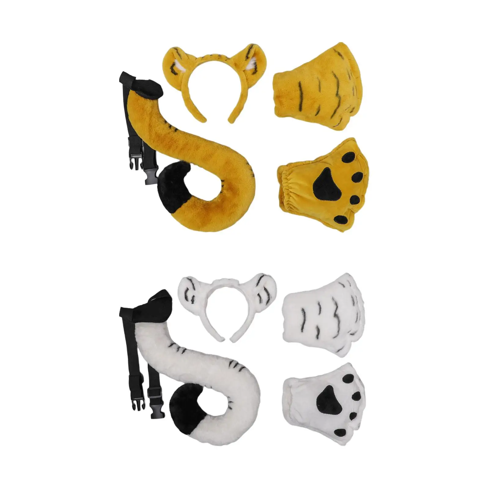 

Tiger Costume Set Fancy Dress Funny Headband Headdress Hair Accessory for Birthday New Year Halloween Themed Parties Accessories