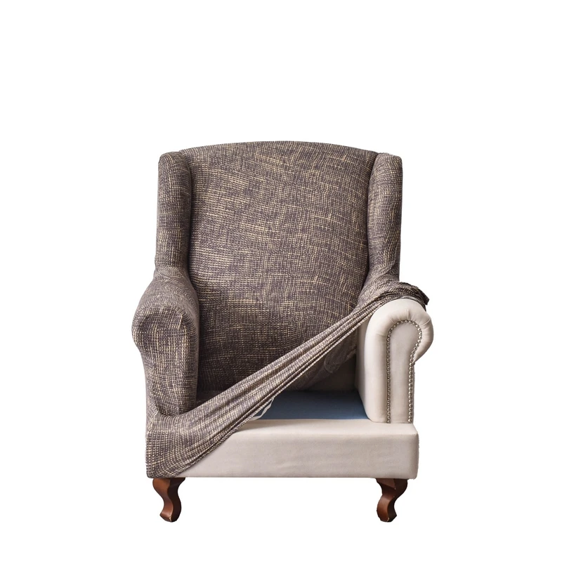 Wing Chair Slipcovers 2 Pieces Stretch Spandex Wingback Chair Covers Sofa Slipcover Printing Wingback Armchair Slipcovers 3