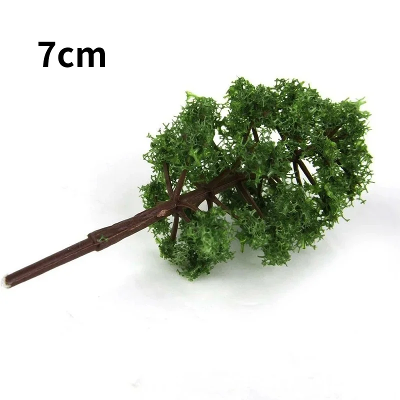 100/10Pcs 7cm 모델 나무 마이크로 조경 장식 규모 건축 모델 기차 레이아웃 나무 건물 DIY Ature 장난감 장식