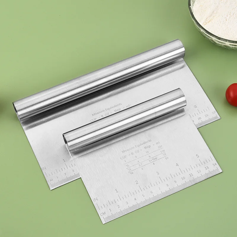 Dough Scraper Multi-purpose Stainless Steel Scraper & Chopper Pizza Dough Cutter kitchen tools Measuring Scale Cake