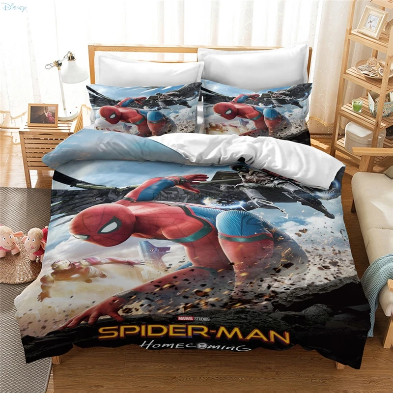 Children Super Hero Spider Man Character Duvet Cover Sets Pillowcase 3d Printed King Size Bedding Set Adult Children Home Decor