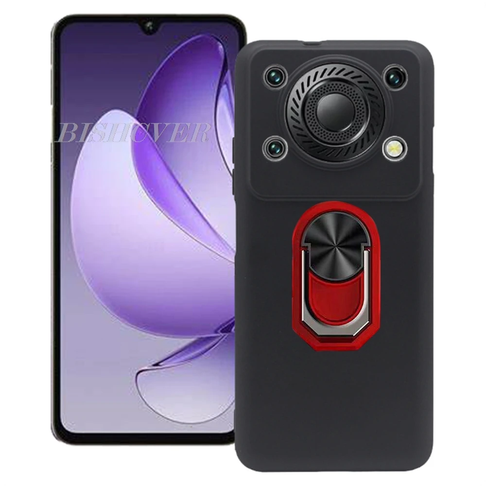 Enhanced Back Ring Holder Bracket Phone Case with TPU Soft Silicone Cover - 6.88 Smartphone