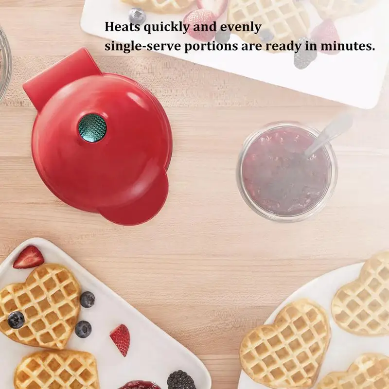 Moldes para gofres de desayuno, Mini horno eléctrico para hacer gofres en forma de corazón, para cocina y hogar