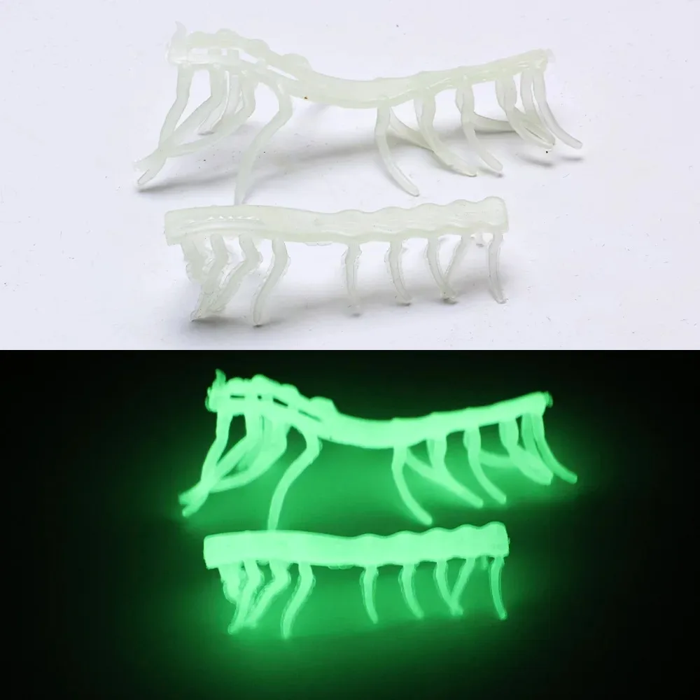 2025 soft rubber Prawn Lure Noctilucent Shrimp Feet Shrimp Fake Bait Simulated Feet White Hook Worm Silicone Sea Fishing