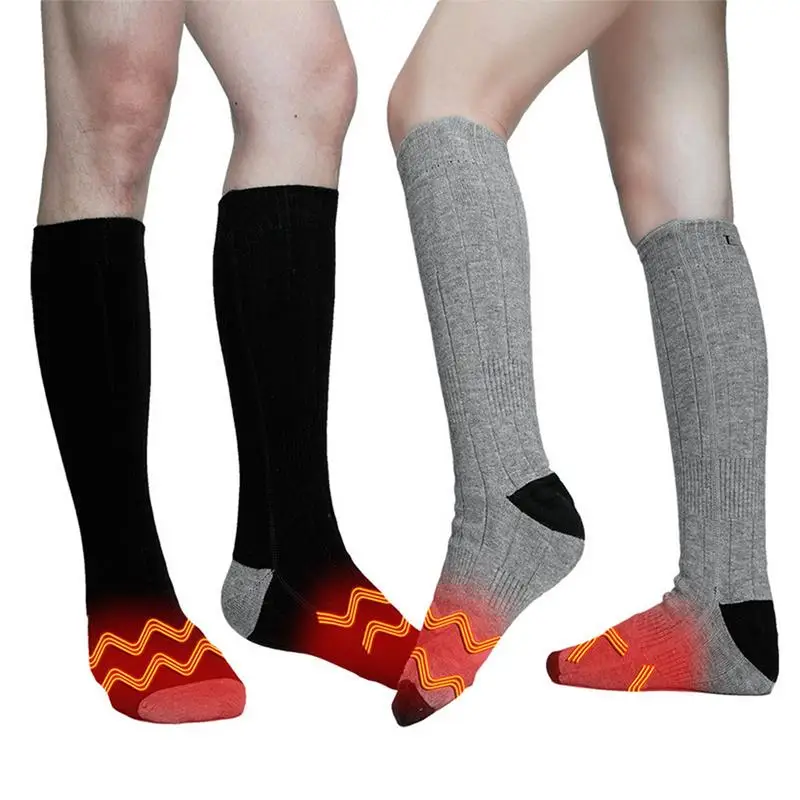 Men Women Outdoor Ski Electric Heated Socks With 4000mAh Rechargeable Battery Powered 3 Temp Settings Winter Foot Warmer