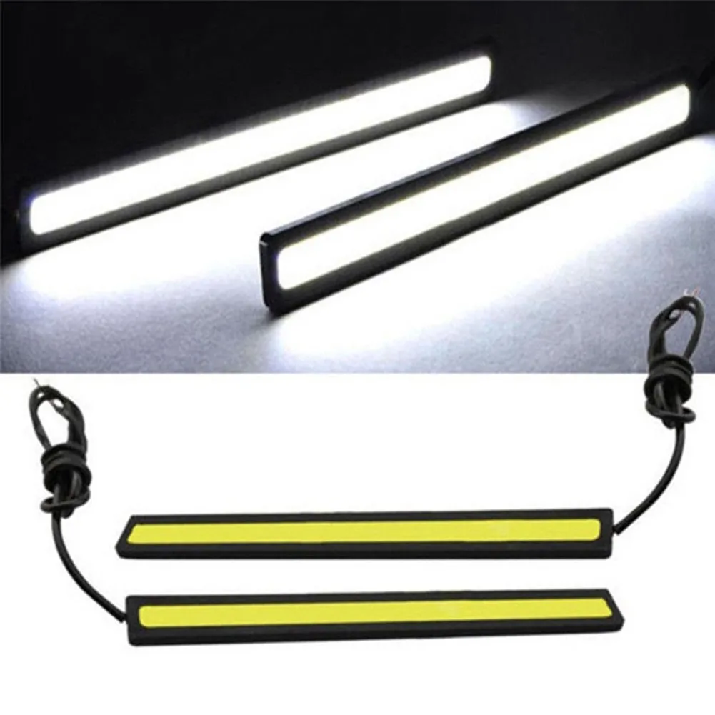

2Pcs Car Light Bars 6.69 Inch Waterproof Led Cob Light Stripe DC 10-12V 6W ABS For Car Racing Daytime Fog Signal Lamp Universal