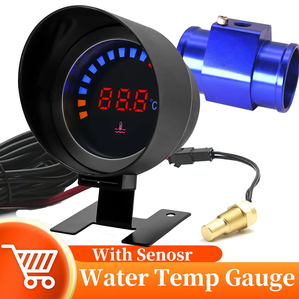 Medidor de temperatura para coche, 40-150 ℃, medidor de temperatura del agua,  de 5 cm, 52 mm LED azul, digital, para coche con sensor de Keenso Sensores  : : Automotriz y Motocicletas