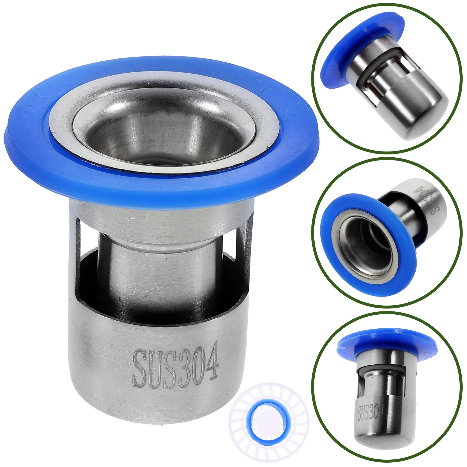 

One Way Drain Valve Sewer Core Stainless Steel Floor Drain Silicone Sleeve Shower Floor Drain Backflow Preventer Sewer Core