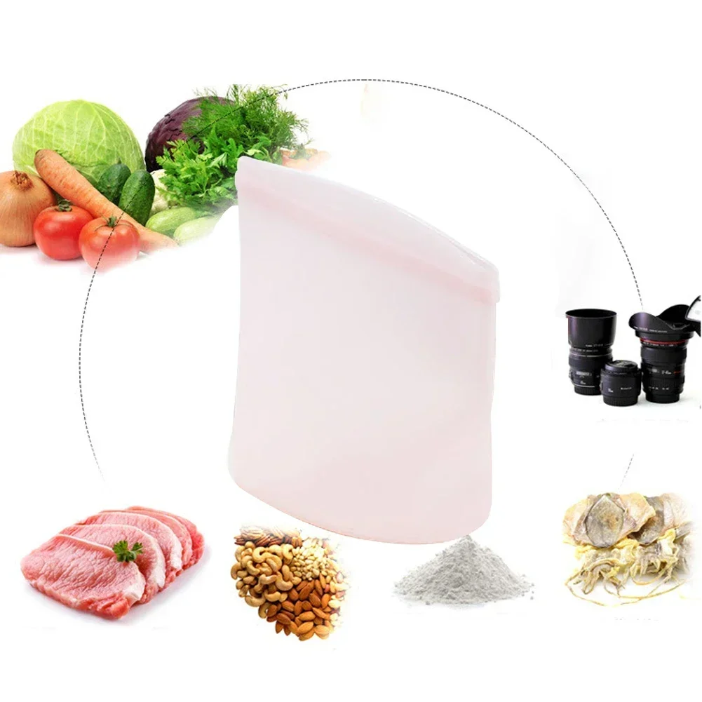 Reusable Silicone Food Storage Bag Fresh-keeping Sealed Ziplock Fridge Cover Leakproof