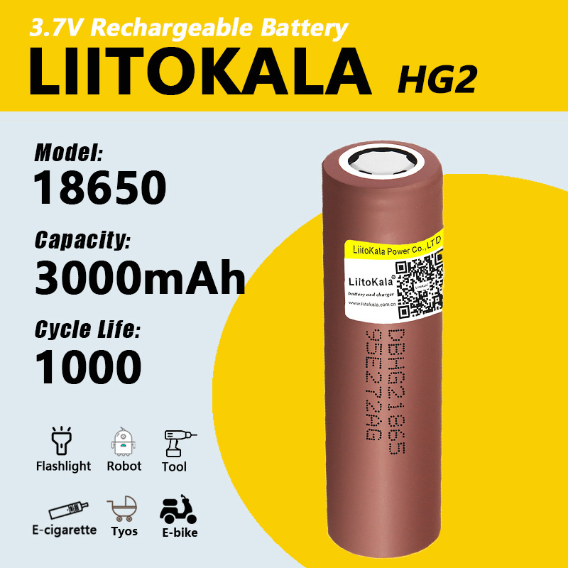 1-40pcs LiitoKala HG2  3.7v 18650 3000mAh Lithium Rechargeable Batteries Continuous Discharge 30A For Drone Power Tools