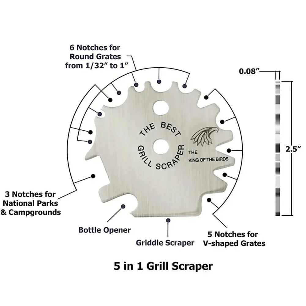 Portable Metal BBQ Grills Grate Cleaner Cleaning Barbecue Scraper Scrubber Tool Grill Cleaning Barbecue Grill Scraper