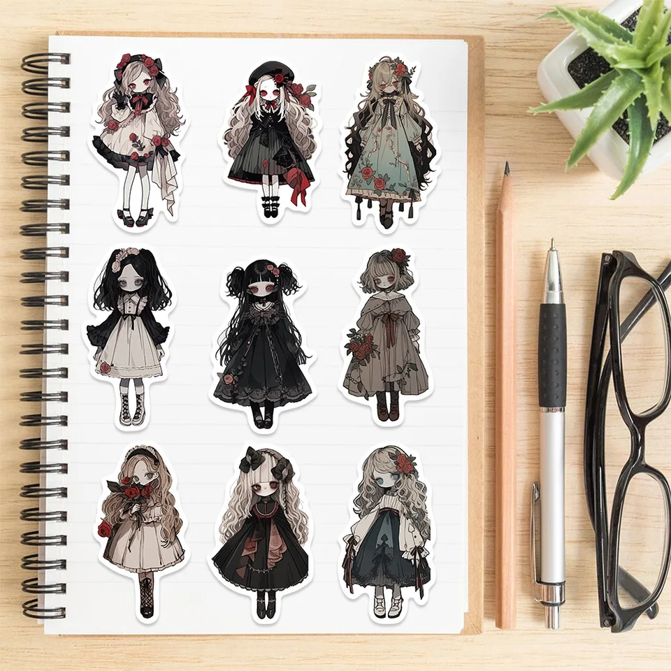 ملصقات مصاص دماء فتيات قوطية داكنة ، شارات جرافيتي لسكرابوكينغ ، لابتوب ،  هاتف ، أمتعة ، لوح تزلج ، ثلاجة ، ملصقات ، أنيمي ، 10: 50 - AliExpress, image size:960x960