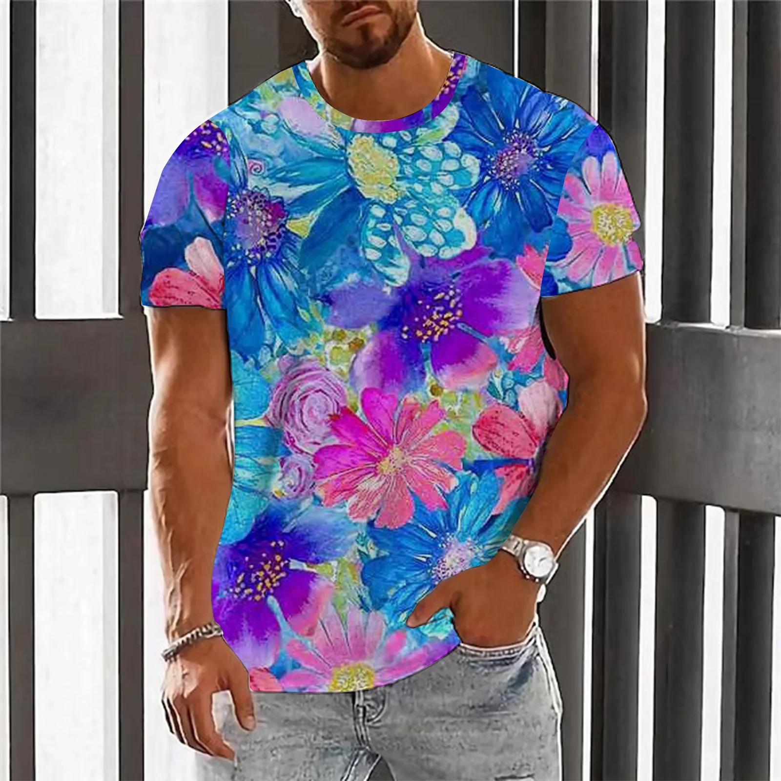 

Футболка мужская оверсайз с круглым вырезом, стильная повседневная универсальная рубашка с уникальным принтом, топы с коротким рукавом