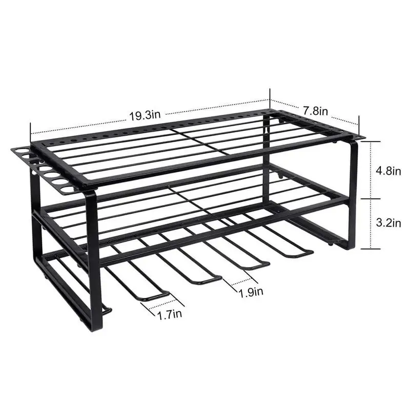 Power Tools Organizer 3 Layer Shelves Iron Wall Mounted Workshop Tools Storage Rack Garage Accessories For Drill Battery Plier