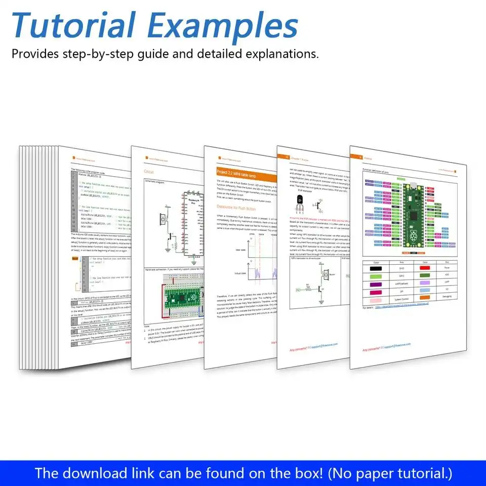 Freenove Ultimate Starter Kit For Raspberry Pi Pico 1 2 W, 767-Page Tutorial, 220 Items, 119 Projects, Python C Java Code image 5