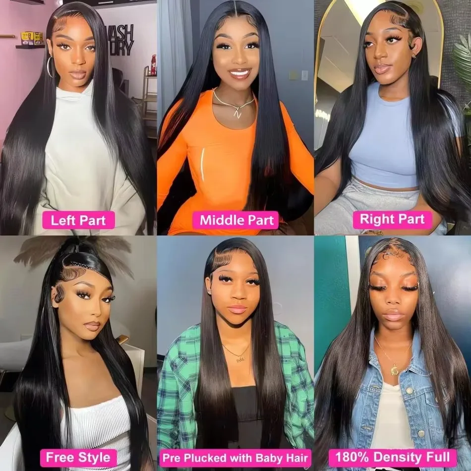 Hd Transparent Bone Straight 13x4 13x6 Lace Front Wigs 30 40 Inch Brazilian Human Hair Wigs For Women Straight Lace Frontal Wig 7